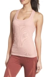 Alo Yoga Support Ribbed Racerback Tank In Powder Pink