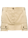 Miu Miu Chino Raw-cut Hem Mini Skirt In Beige