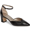 Agl Attilio Giusti Leombruni D'orsay Ankle Strap Pump In Black Glammy Leather