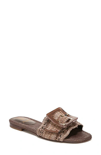 Sam Edelman Women's Bambi Raffia Buckle Slide Sandals Women's Shoes In Brown