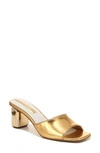 Franco Sarto Linley Slide Sandals Women's Shoes In Gold Faux Leather
