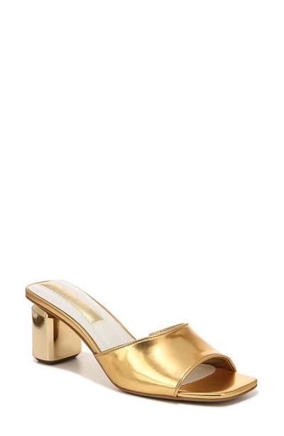 Franco Sarto Linley Slide Sandals Women's Shoes In Gold Faux Leather