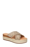 Bella Vita Exa-italy Espadrille Platform Slide Sandal In Taupe Suede Leather