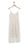 Nsr Crochet Stretch Lace Midi Dress In Ivory