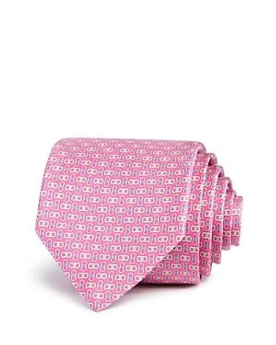 Ferragamo Linking Gancini Classic Tie In Pink
