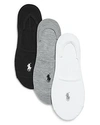 Polo Ralph Lauren Women's 3 Pack Flat Knit Sneaker Liner Socks In White Assorted