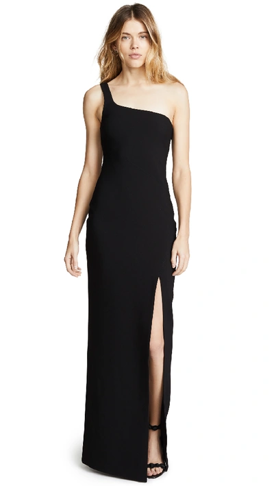 Likely Camden One-shoulder Gown W/ Slit In Black