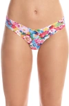 Commando Print Microfiber Thong In Impressionist Floral