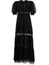 Charo Ruiz Nadine Lace-detail Maxi Dress In Black  