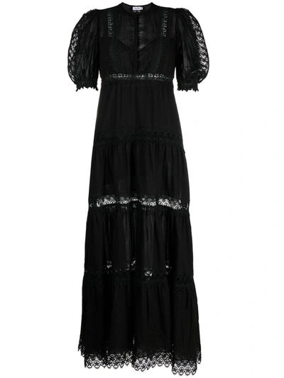 Charo Ruiz Nadine Lace-detail Maxi Dress In Black  