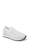 Reaction Kenneth Cole Cameron Embellished Jewel Platform Sneaker In White
