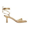 Aeyde 65mm Roda Laminated Leather Sandals In Gold