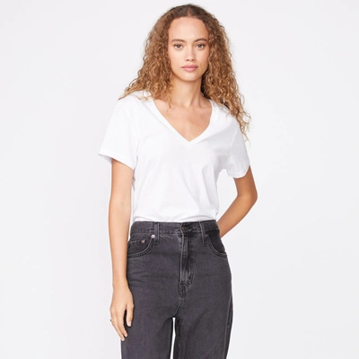 Monrow 90's V Neck In White