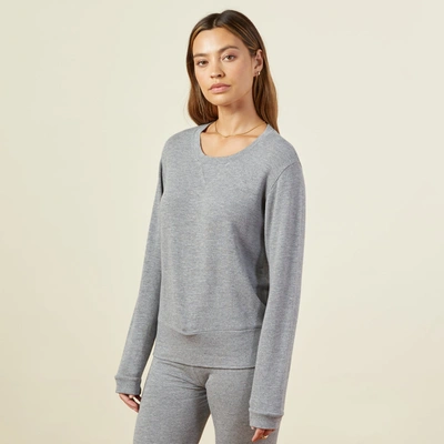 Monrow Supersoft Crew Neck Sweatshirt In Dark Heather