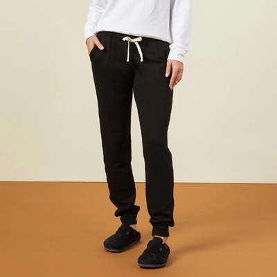 Monrow Supersoft Fleece Girlfriend Sweats In Black