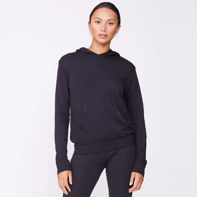 Monrow Supersoft Pullover Hoody In Faded Black