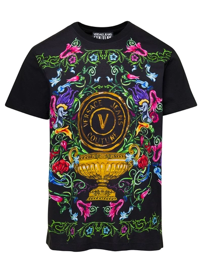 Versace Jeans Couture Black V-emblem Garden T-shirt