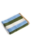 Hay Trio Stripe Cotton Bath Mat In Sky Blue