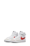 Nike Kids' Blazer Mid '77 High Top Sneaker In White/ Picante Red