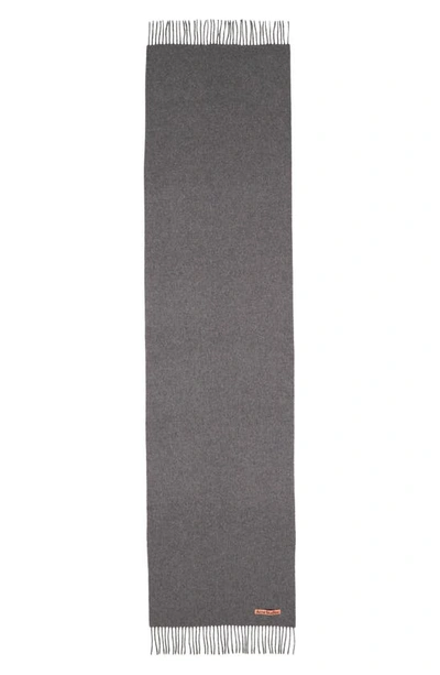 Acne Studios Fringe Wool Scarf In Grey Melange