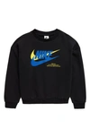 Nike Kids' Sportswear Fleece Graphic Sweatshirt In Black