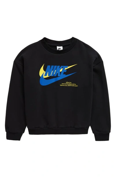 Nike Kids' Sportswear Fleece Graphic Sweatshirt In Black