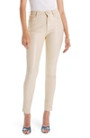 Mother The Super Swooner Faux Leather Pants In Egt Egret