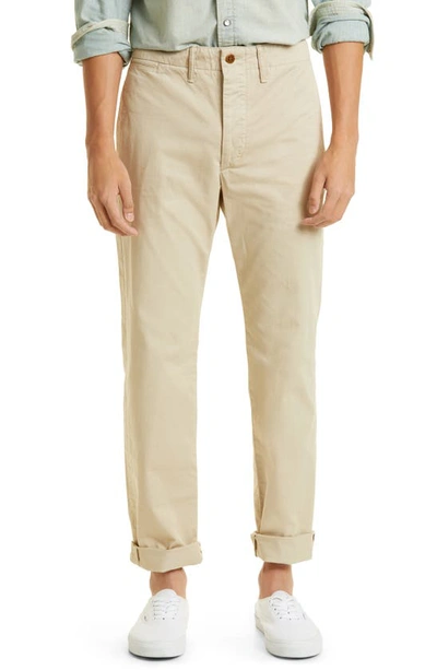 Double Rl Officer Cotton Twill Chino Trousers In Stone