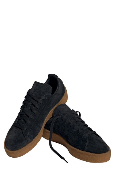 Adidas Originals Stan Smith Crepe Sneakers In Black With Gum Sole In Core Black/ Supplier Color