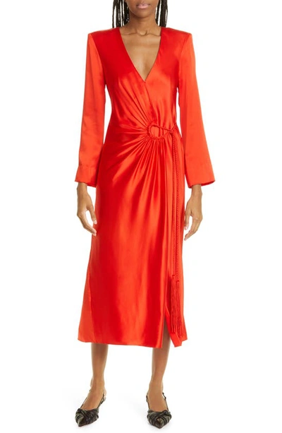 Cinq  Sept Serena Long Sleeve Silk Dress In Bisou | ModeSens