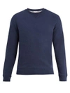 Sunspel Crew-neck Cotton-jersey Sweatshirt In Navy