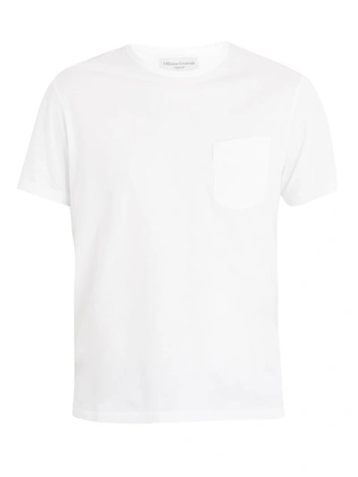 Officine Generale Crew-neck Cotton T-shirt In White