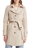 Sam Edelman Water Repellent Cotton Blend Trench Coat In Birch