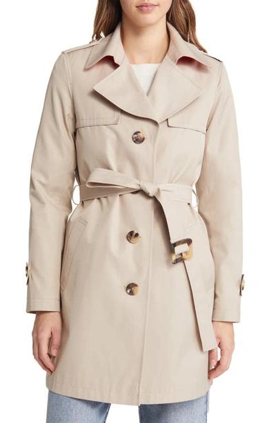 Sam Edelman Water Repellent Cotton Blend Trench Coat In Birch