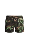 Valentino Camouflage And Star-print Swim Shorts In Green