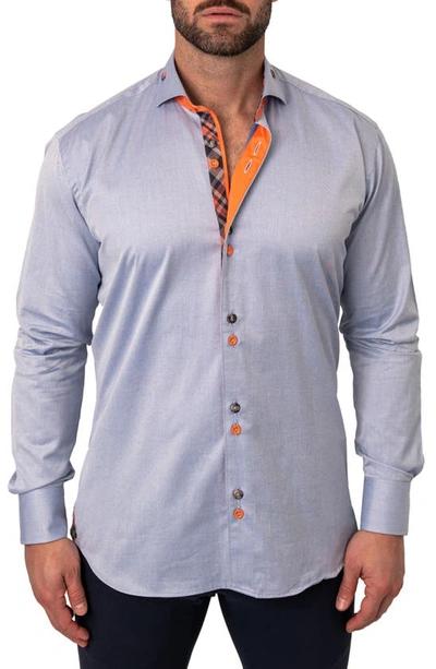 Maceoo Einstein Blueberry Blue Contemporary Fit Button-up Shirt