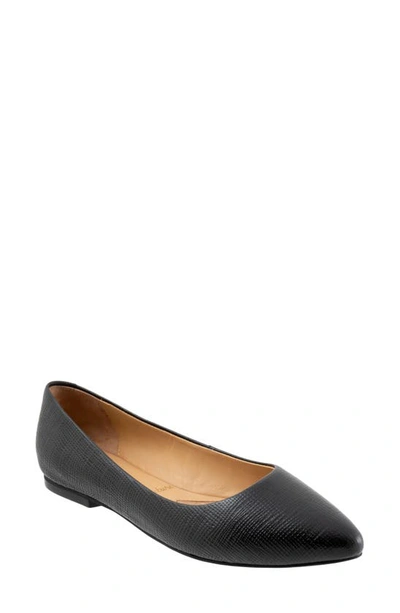 Trotters Estee Ballet Flat In Black Embossed