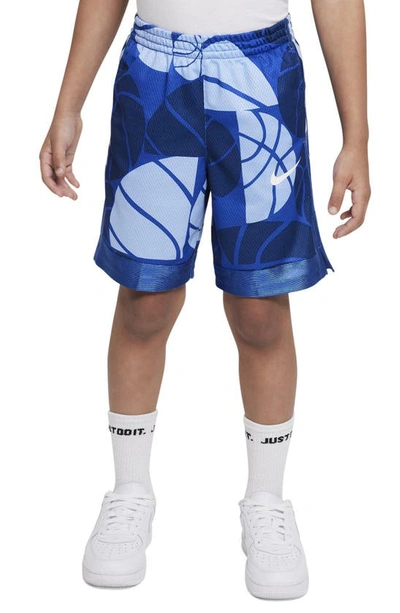 Nike Dri-fit Elite Printed Shorts Little Kids' Shorts In Blue