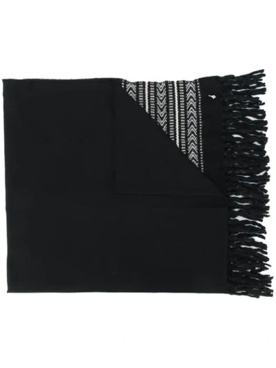 Saint Laurent 'ikat' Schal In Black