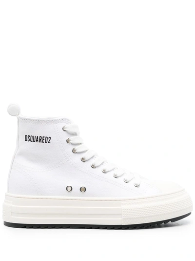 Dsquared2 Platform-sole High-top Sneakers In White