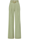 Veronica Beard Rimini Belted Wide-leg Linen Pants In Black