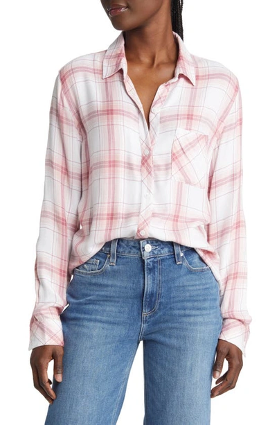 Rails Hunter Plaid Button-front Shirt In White