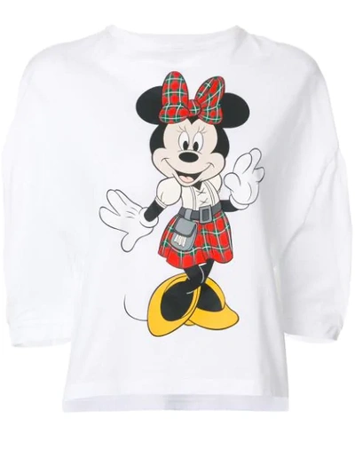 Christopher Kane Blouson-sleeve Minnie Mouse T-shirt In Bianco