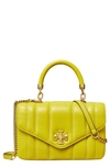 Tory Burch Kira Mini Quilted Top-handle Bag In Island Chartreuse
