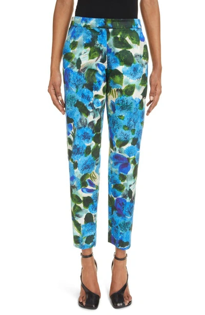 Dries Van Noten Poumas Slim-fit Printed Pants In Blue ModeSens