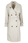 Theory Double-breasted Trench Coat In Sand