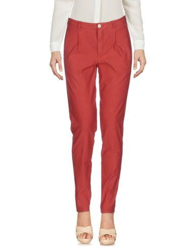 7 For All Mankind Casual Pants In Brick Red