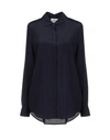 Dkny Solid Color Shirts & Blouses In Dark Blue