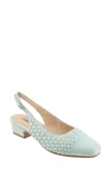 Trotters Dea Woven Slingback Pump In Mint