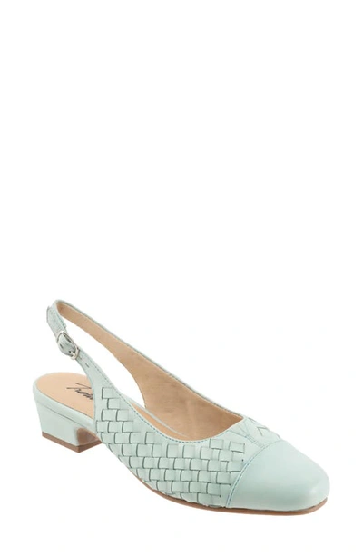 Trotters Dea Woven Slingback Pump In Mint